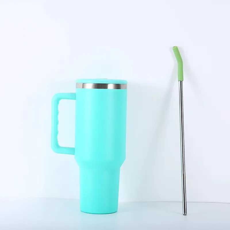 40 oz Tumbler with Handle and Straw Lid 4