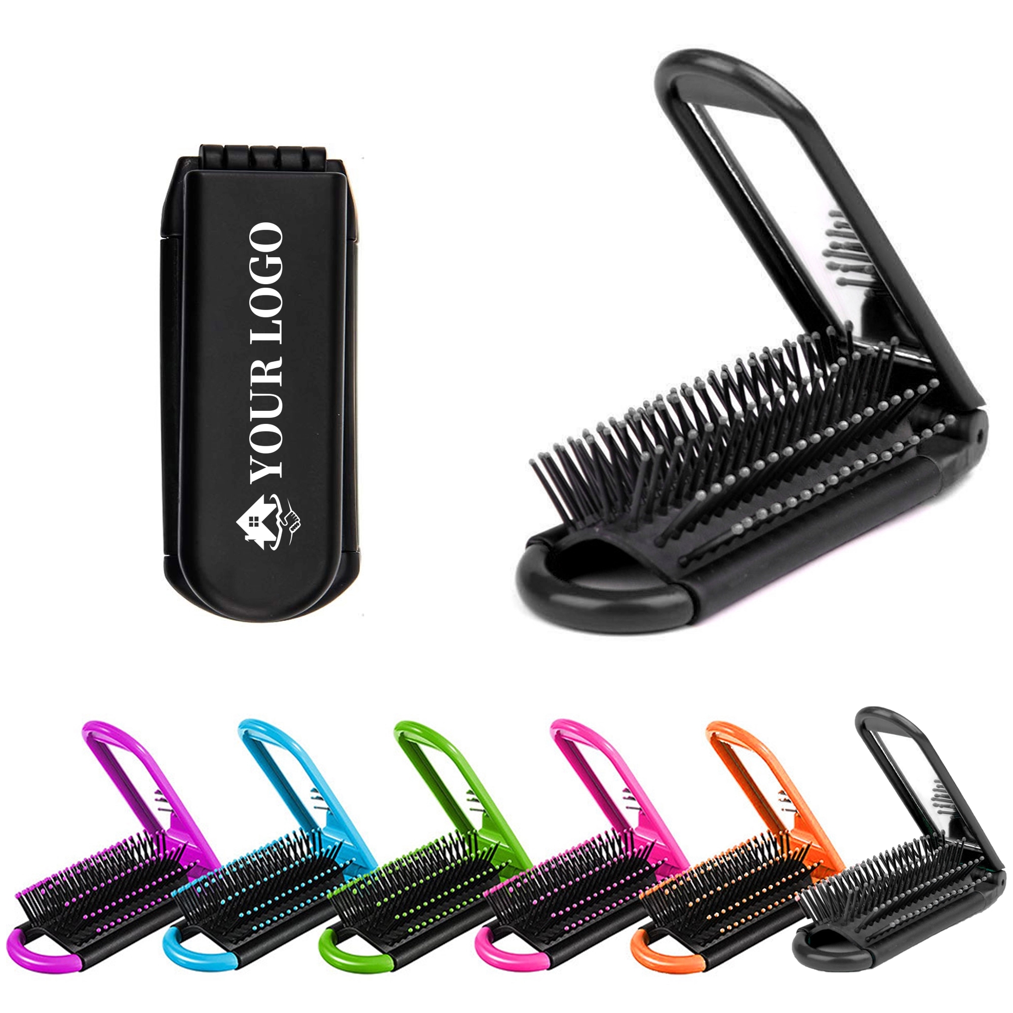 Folding Hair Comb With Mirror 4