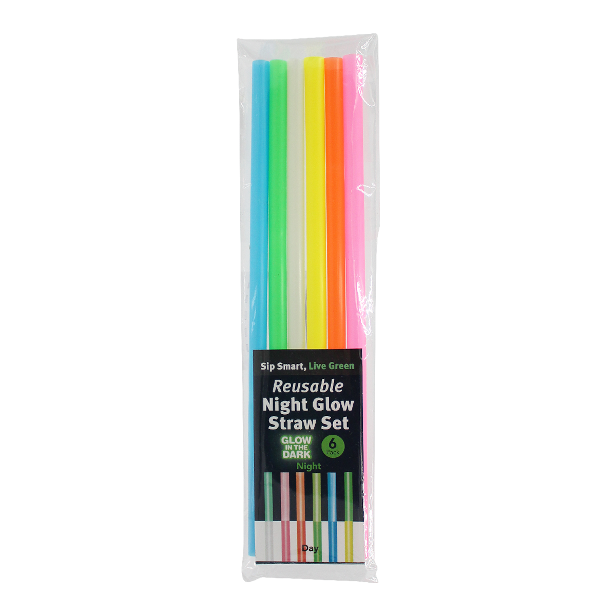 Nite Glow Reusable Straw - 6 Pack 16