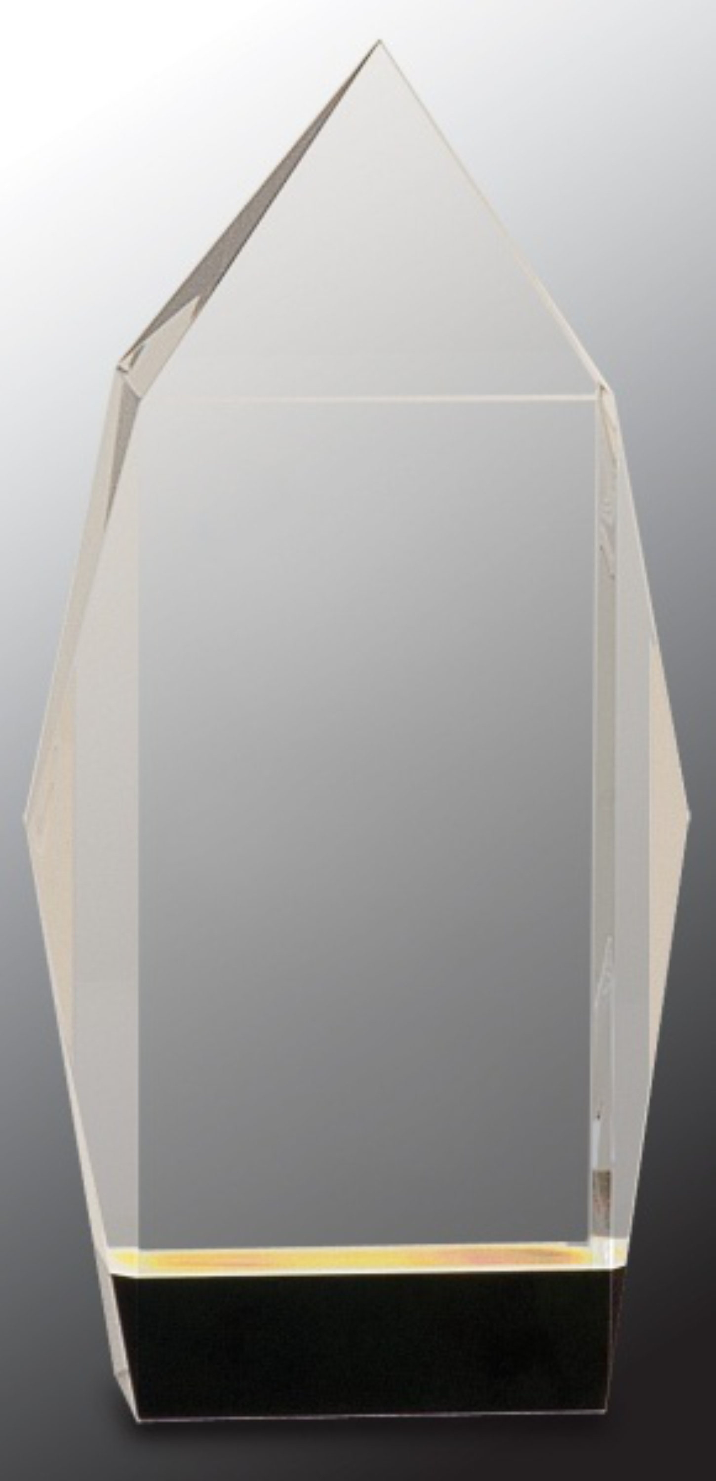 7 1/2" Clear Crystal Facet Rectangle Award on Black Base 3