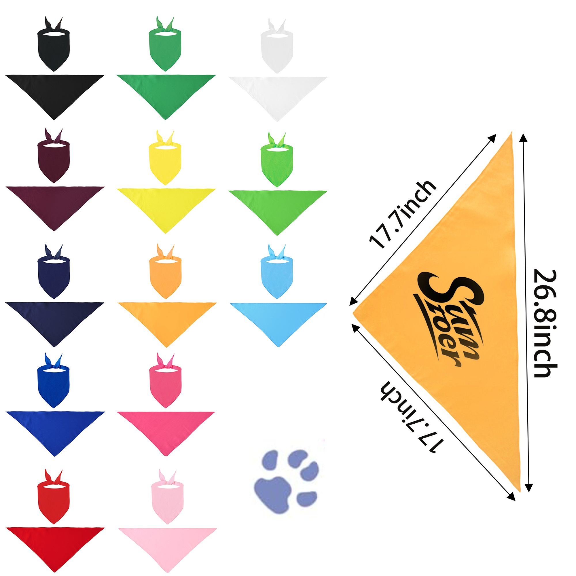 Plain Polyester Pet Bandana MOQ 20 3