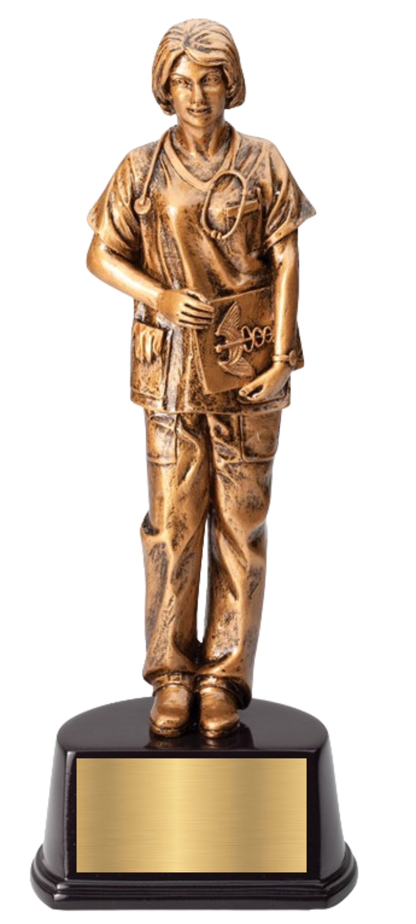 10" Premium Gallery Sculpture Golden American Hero Nurse Trophy Award 4