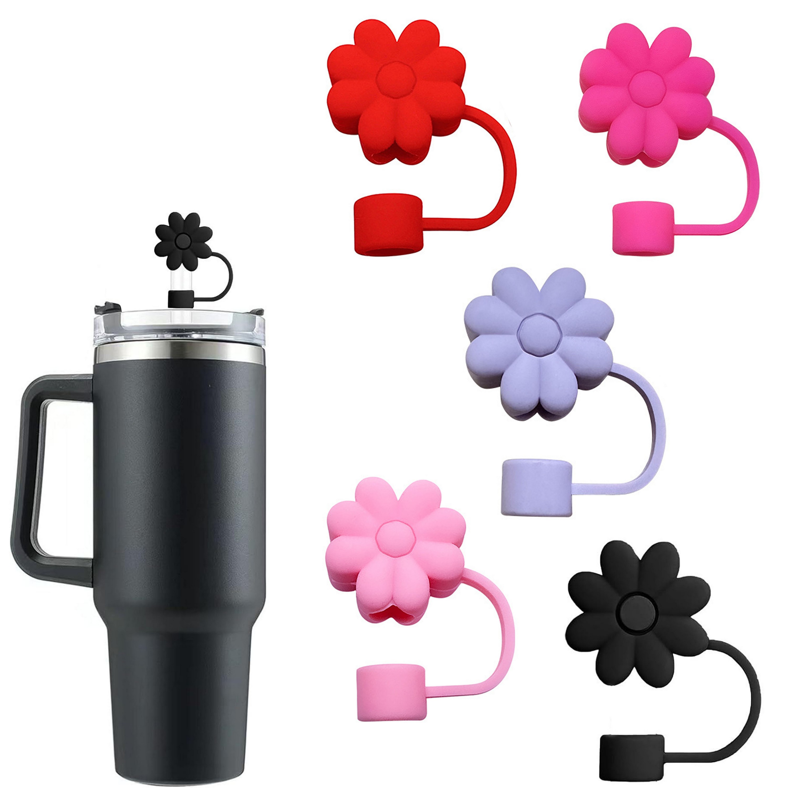Flower Straw Covers Toppers 7