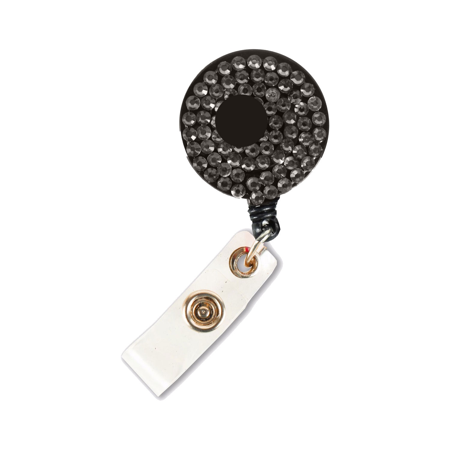 Bling Rhinestone Round Badge Reels w/ Bulldog Clip backing