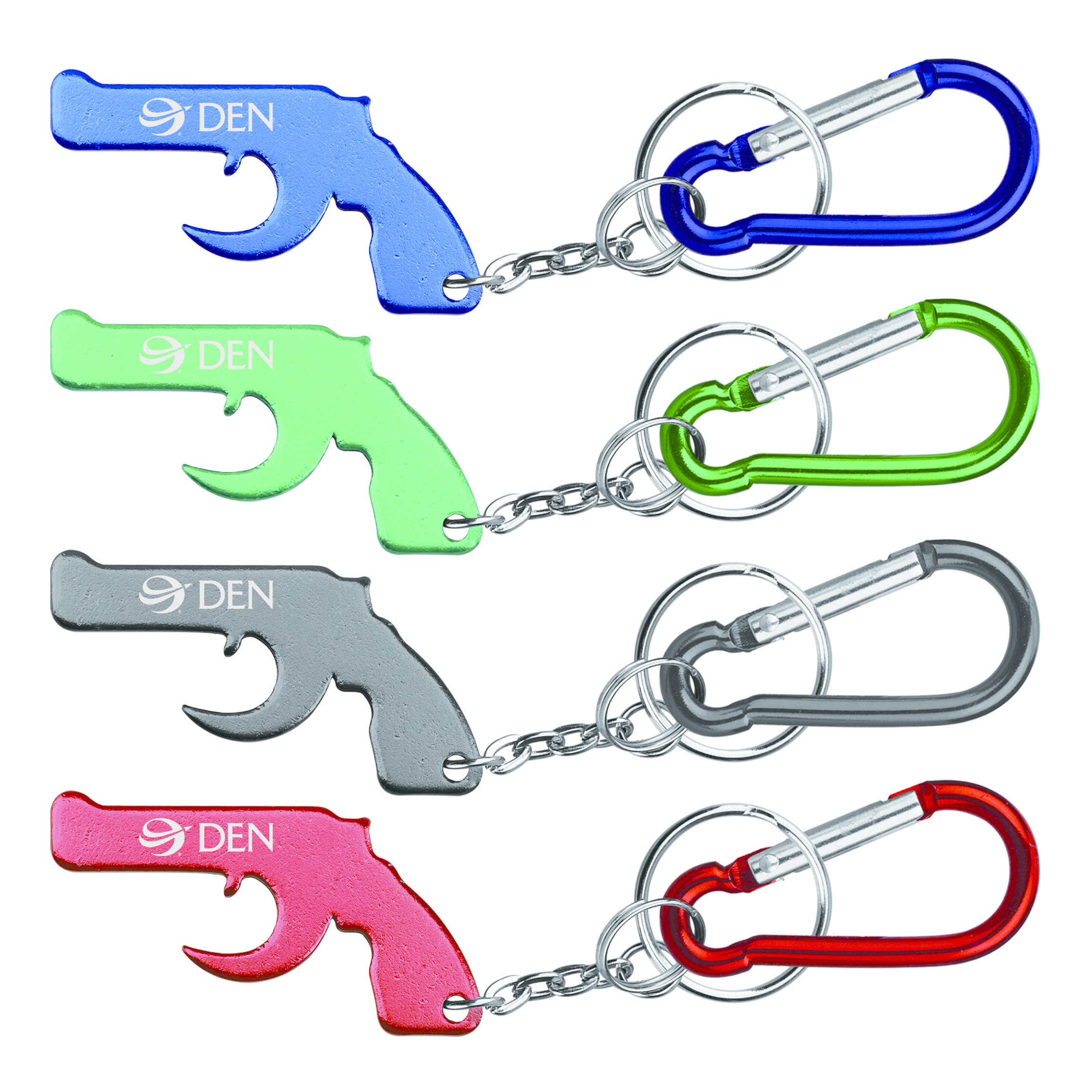 Gun Shape Bottle Opener Key Chain & carabineer