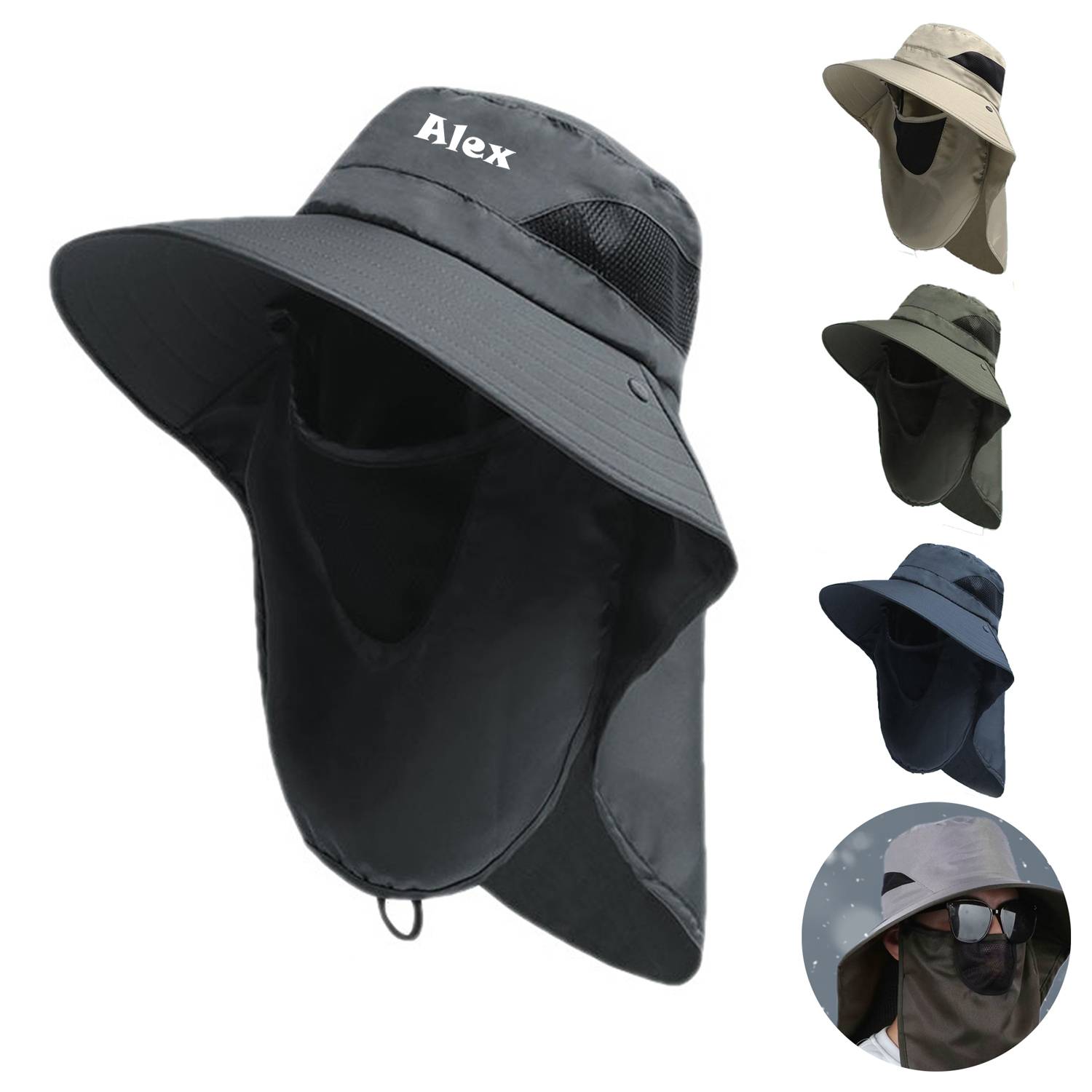 Fishing Hat With Neck Flap And Sun Protection 6