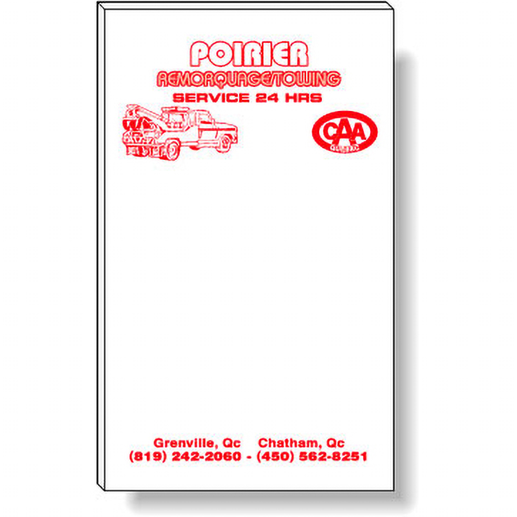 50 Page Magnetic Note-Pads with Medium Red Imprint (3"x5")
