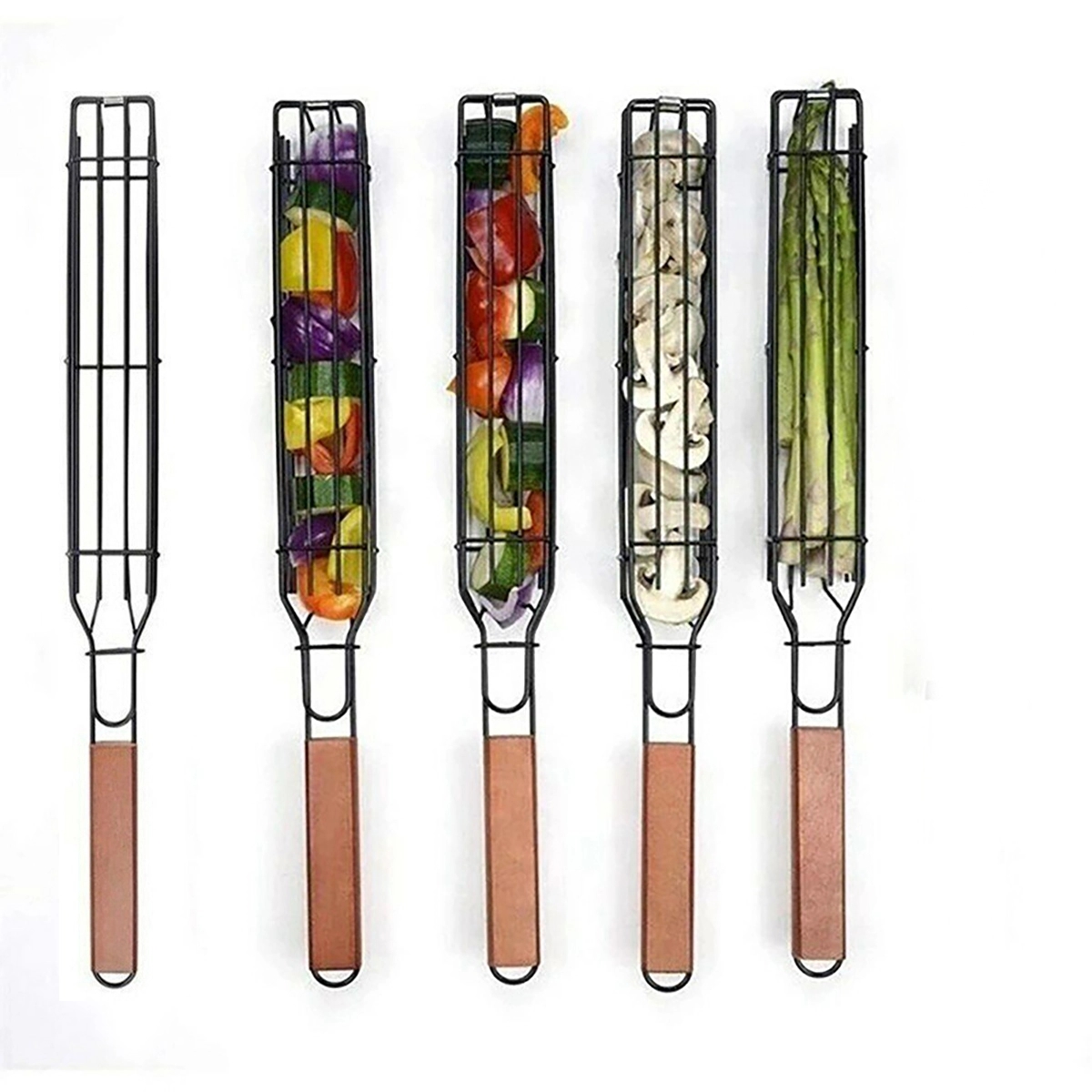 Kabob Grilling Basket Bbq Skewers Stainless Steel 3