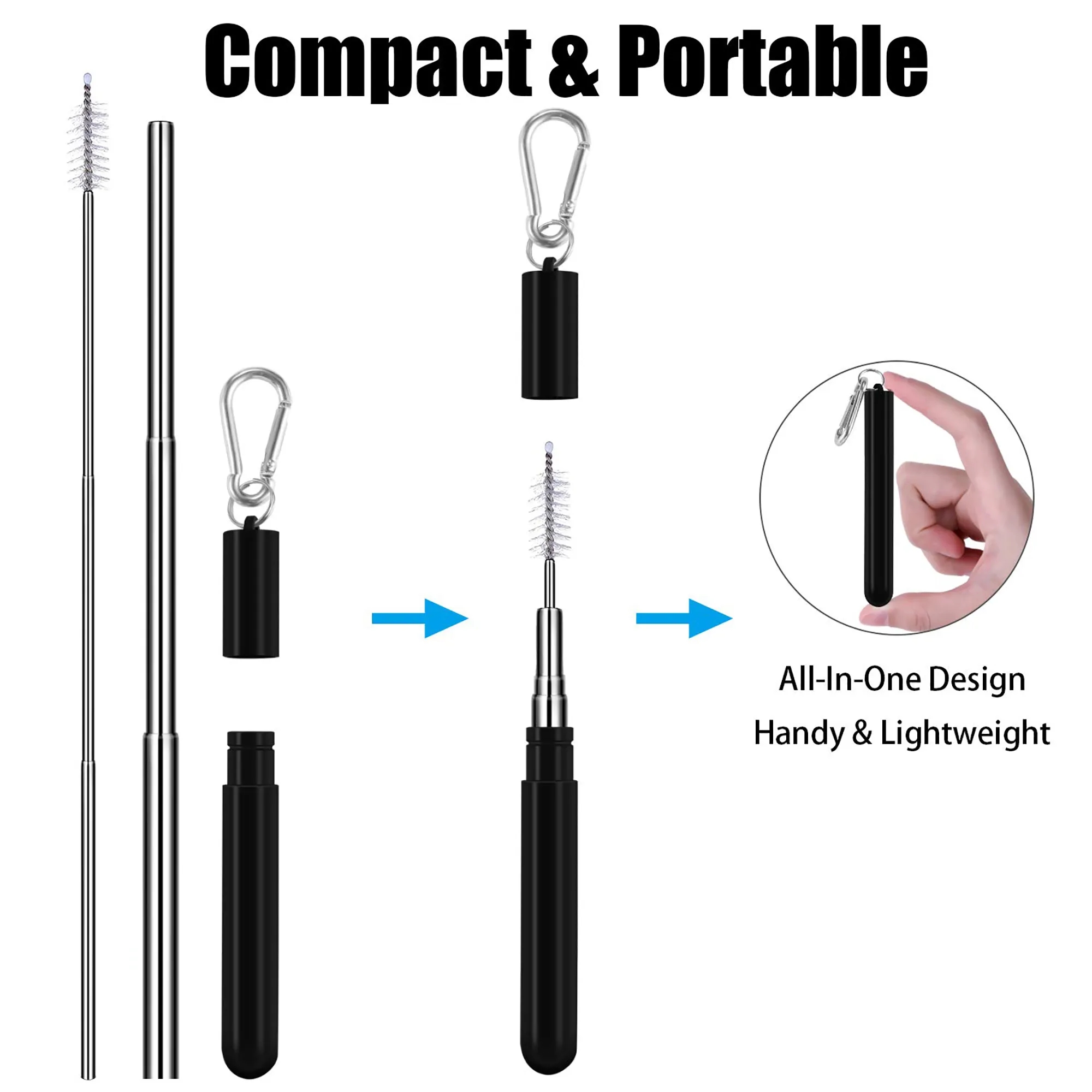 Stainless Steel Straw Reusable Telescopic 3