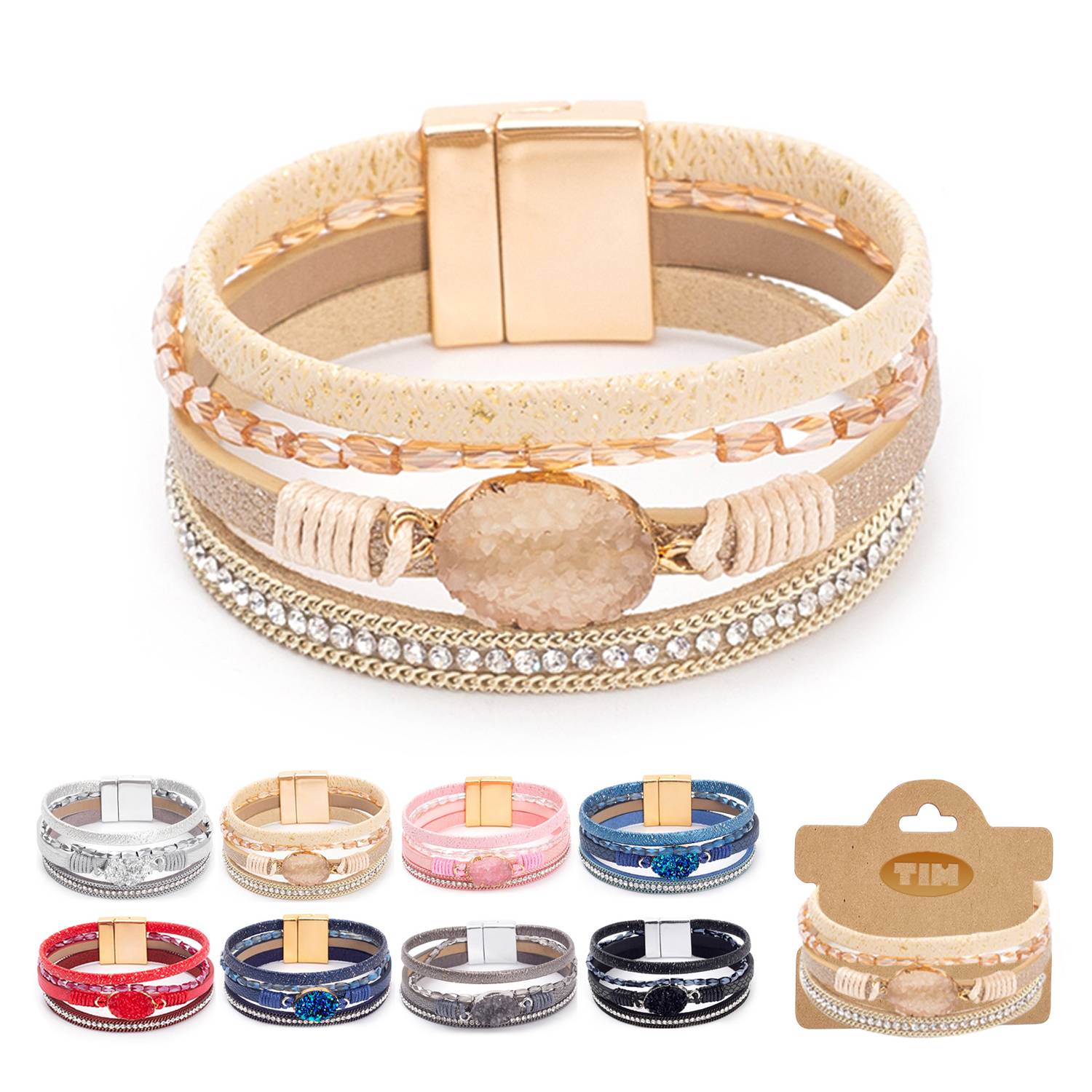 Bohemian Leather Crystal Bracelets 5