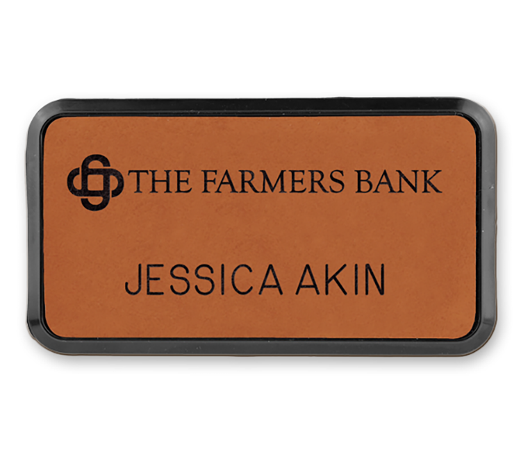 Leather Framed Badge 1.5" x 3" 5