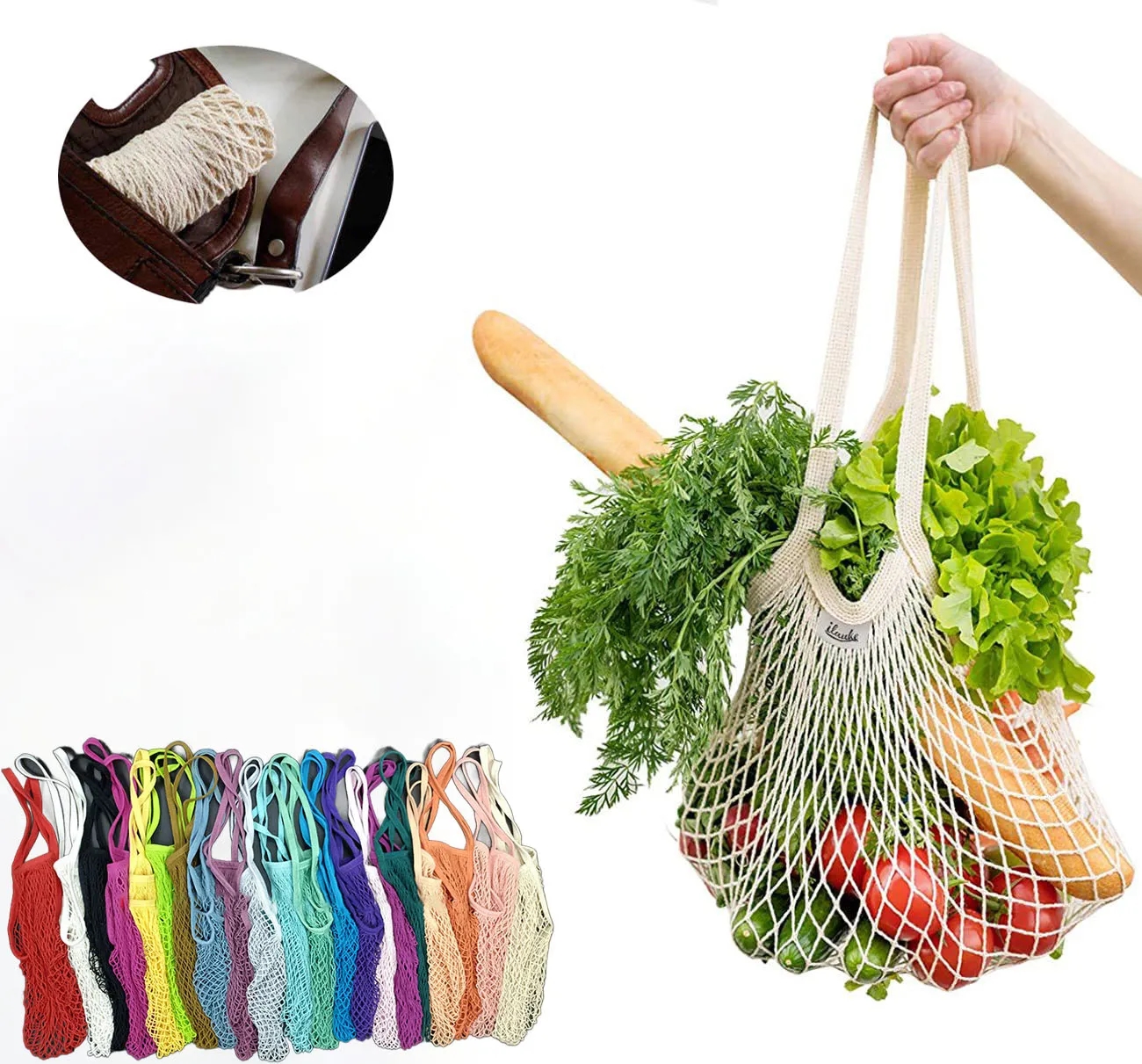 Ecology Reusable Cotton Mesh Grocery Bags