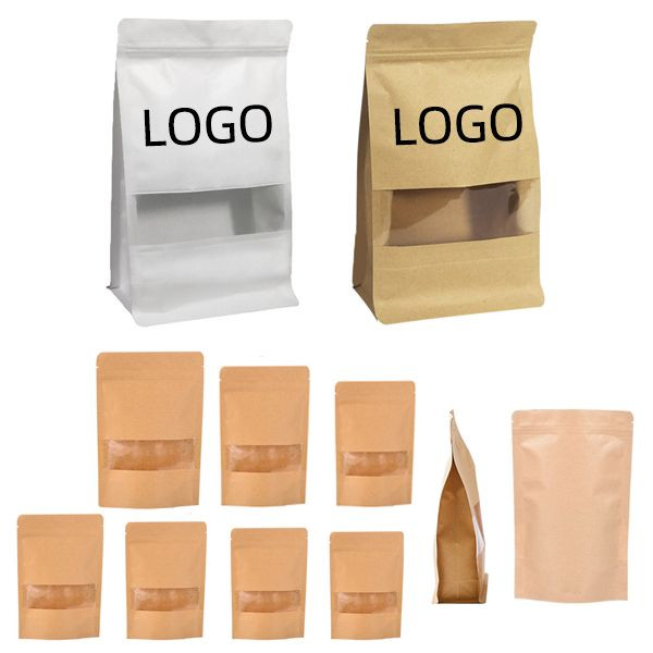 Kraft Paper Bag W/ Window(7 7/8" W x 11 13/16" H x 3 1/8" G) 2