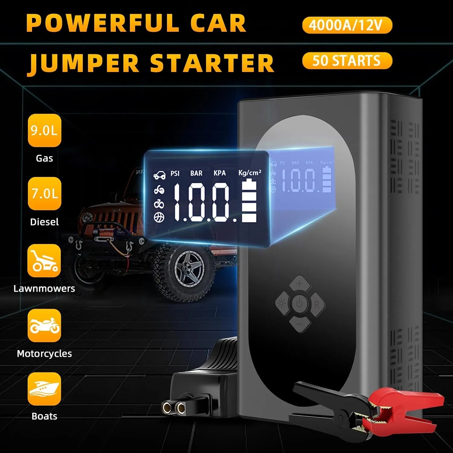 Jump Starter Battery Pack with Large Display 3