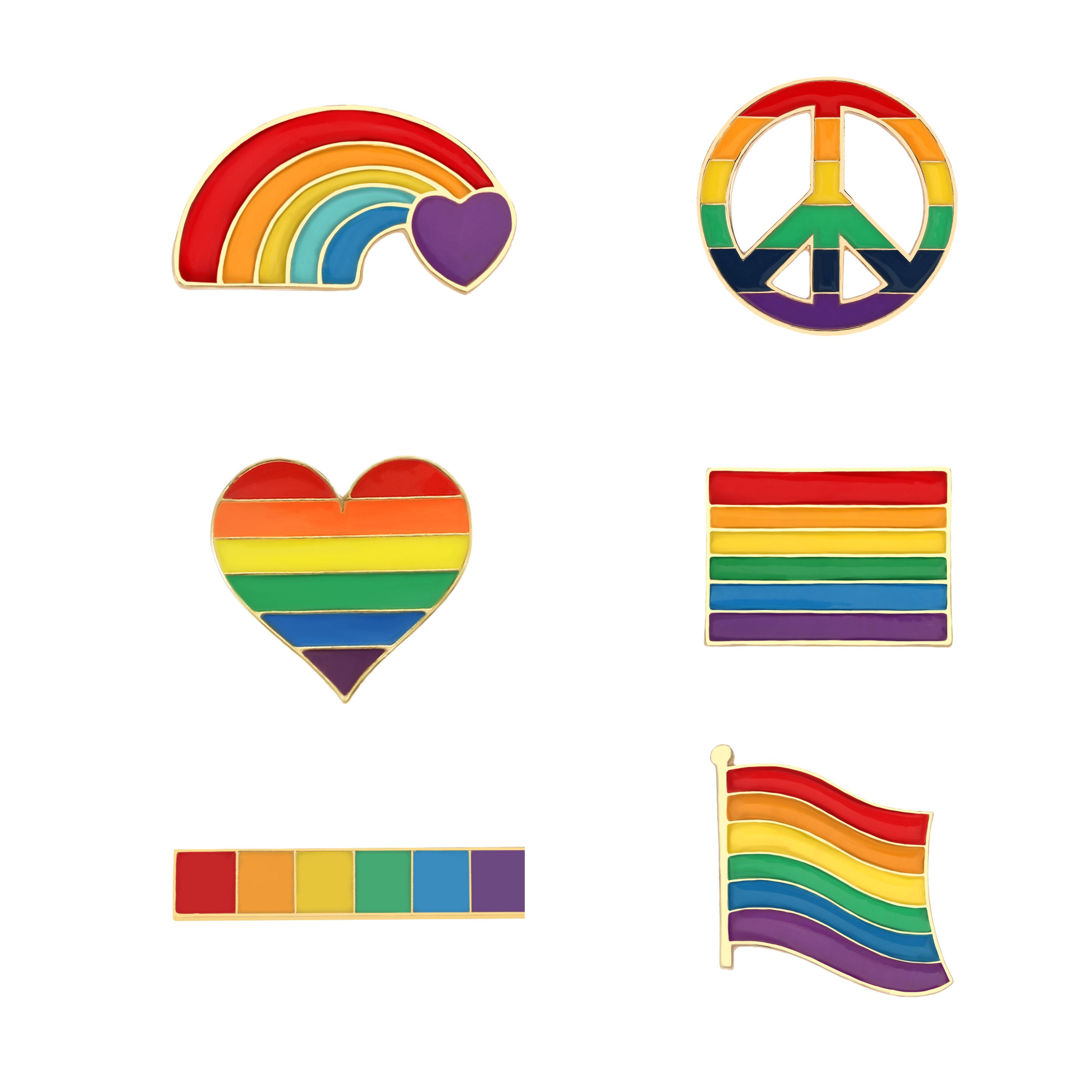 Rainbow Button Pin (direct import) 3