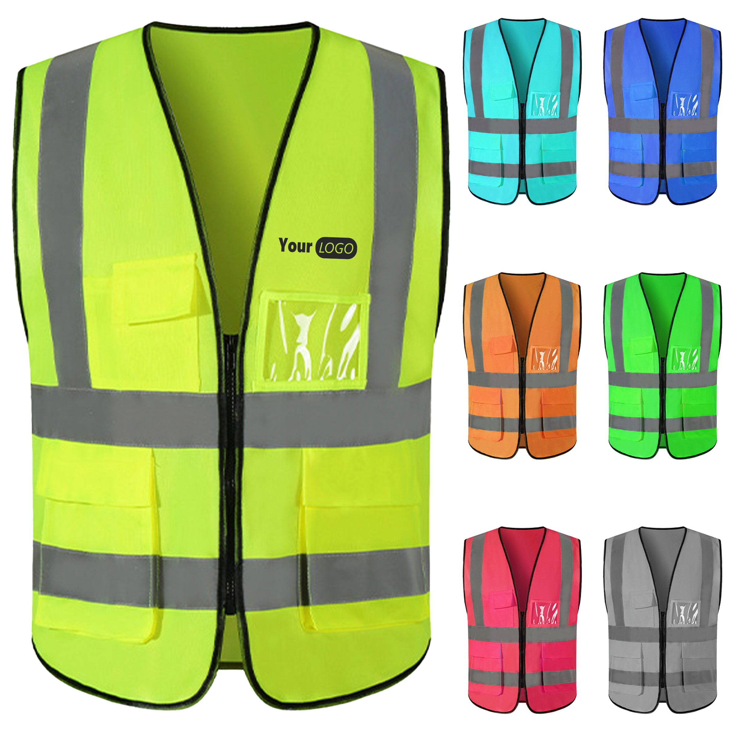 Other Organic Material Reflective Vest with Custom Logo and Pockets 3