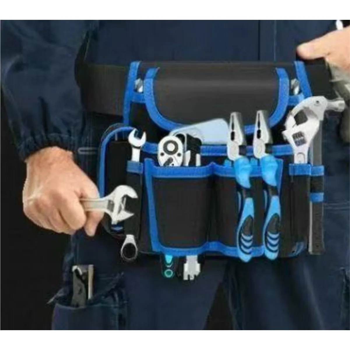 Durable Multi-Pocket Work Belt Tool Pouch Waist Bag 5