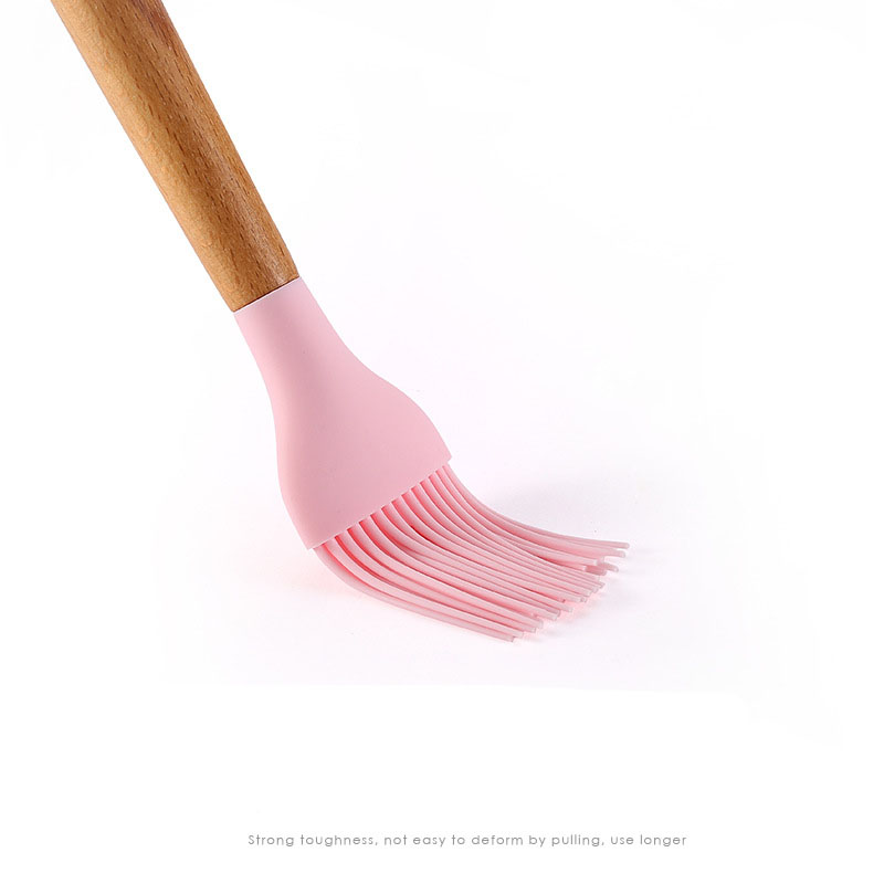12 Pcs Non-stick Silicone Cooking Kitchen Utensils Spatula Set w/ Holder Wooden Handles 10