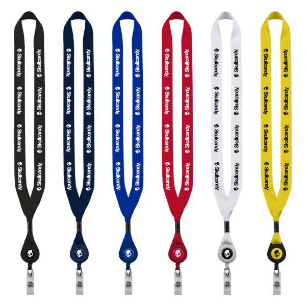3/4" Polyester Lanyard with Metal Crimp & Retractable Badge Reel 22