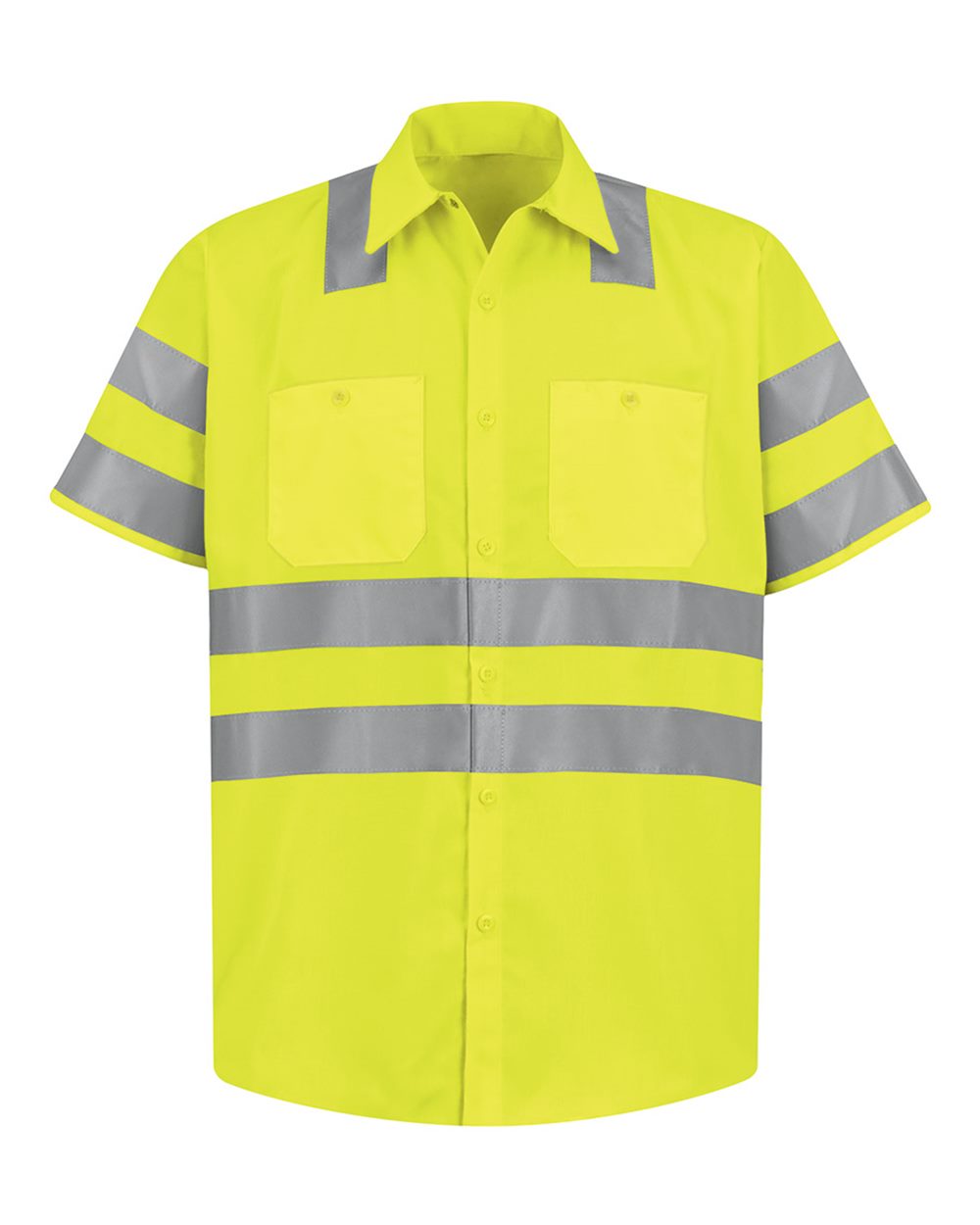 High Visibility Safety Short Sleeve Work Shirt Tall Sizes
