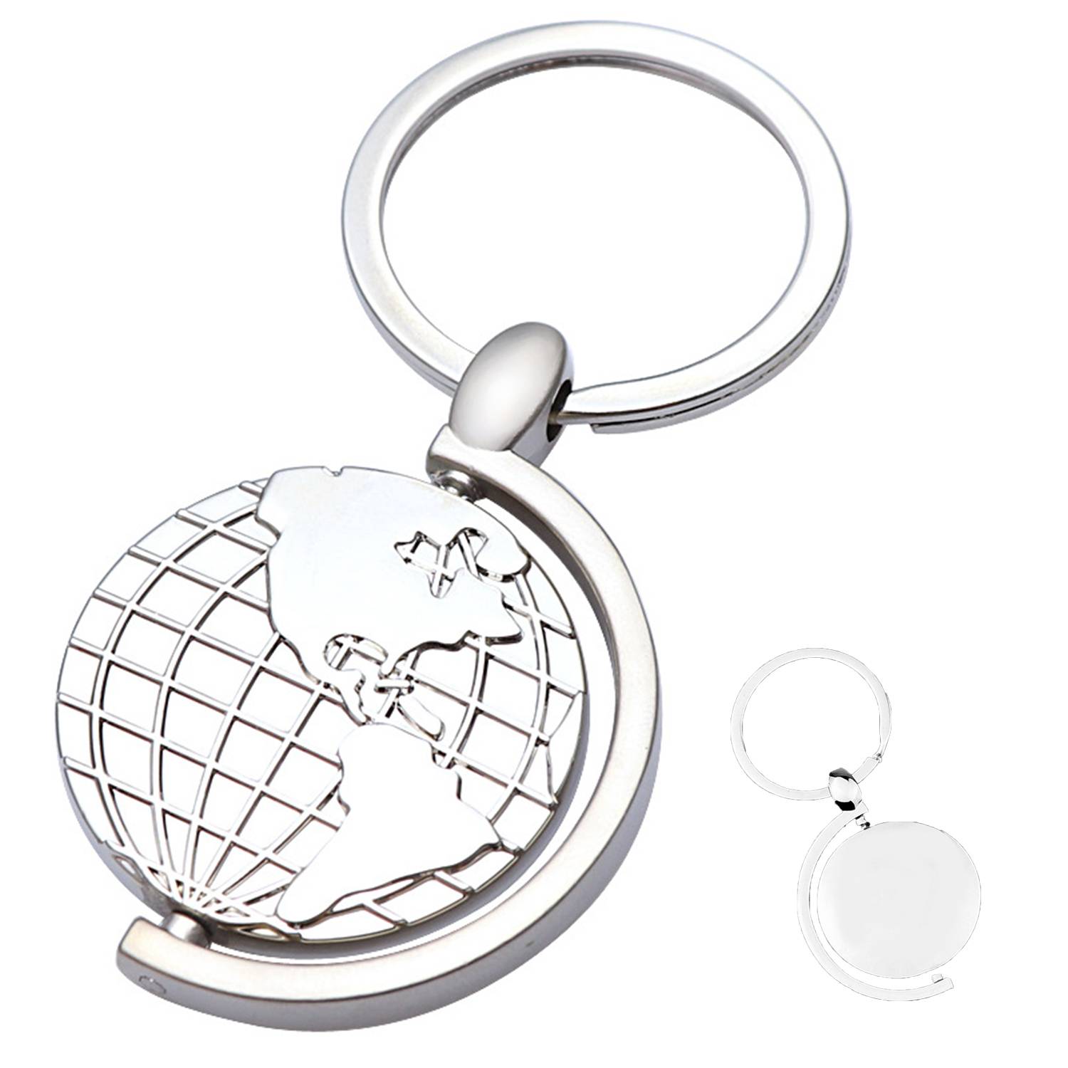 Mini Rotating Globe Metal Keychain 5