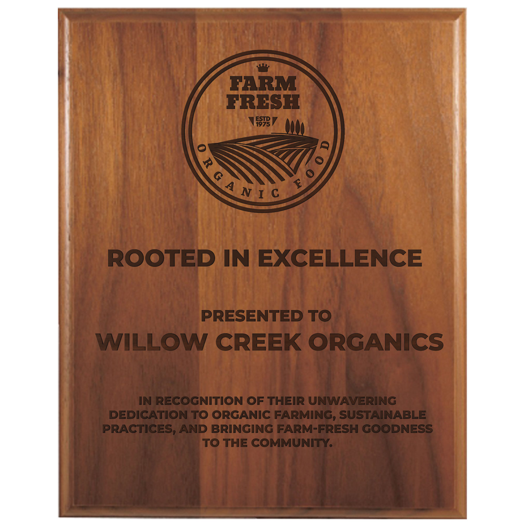 8" x 10" Step-Edge Genuine Walnut Plaque