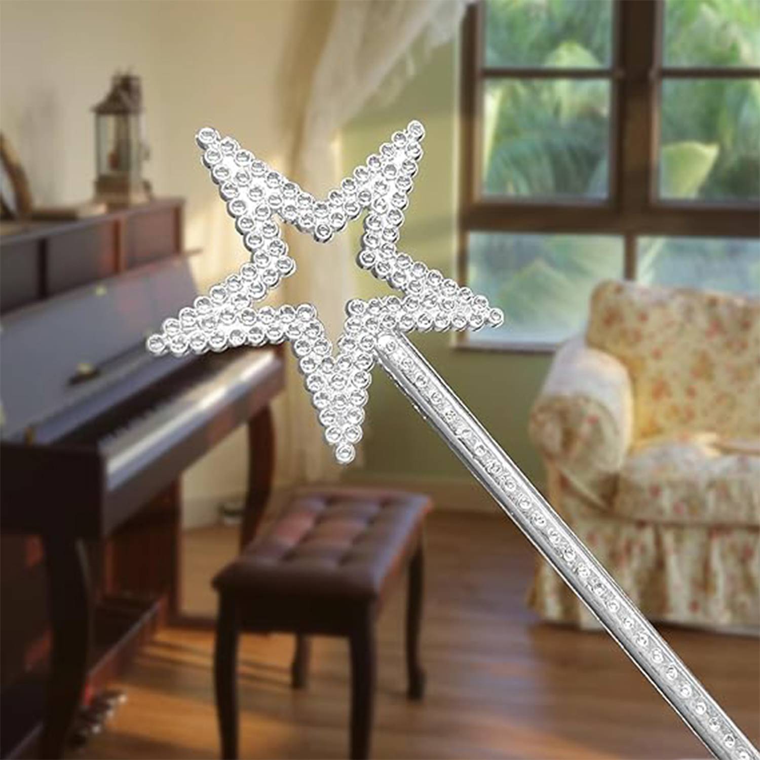 Plastic Silver Fairy Princess Wand 4