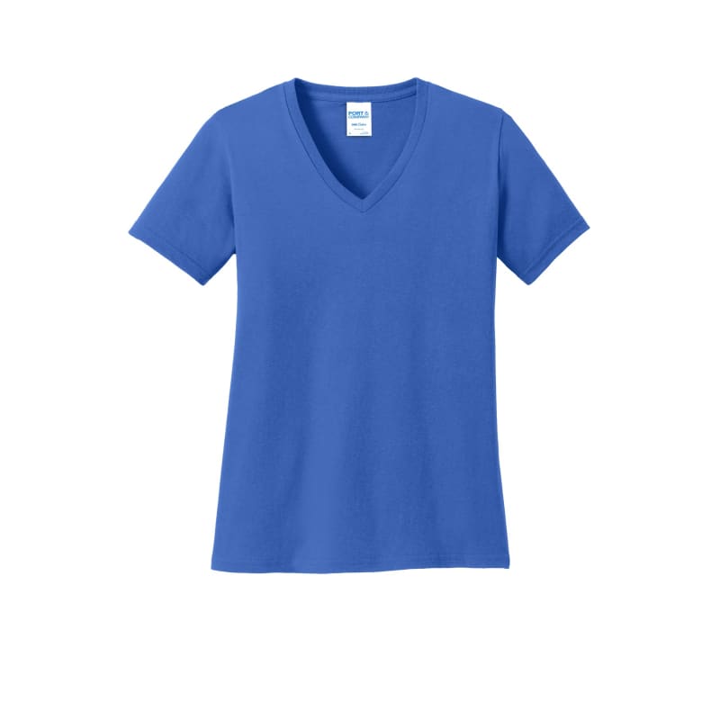 Port & Company Women's Core Cotton V-Neck Tee. 20
