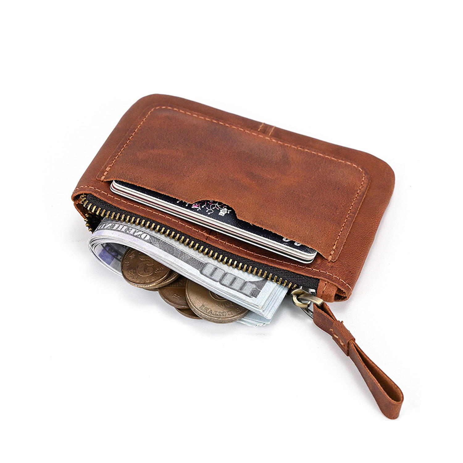 Stylish & Practical Men's Genuine Leather Coin & Key Pouch 5