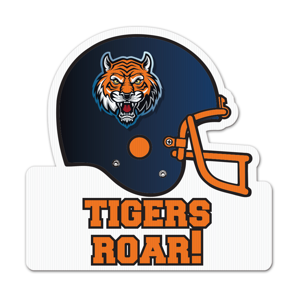 Football Helmet & Nameplate Yard Sign, Full Color