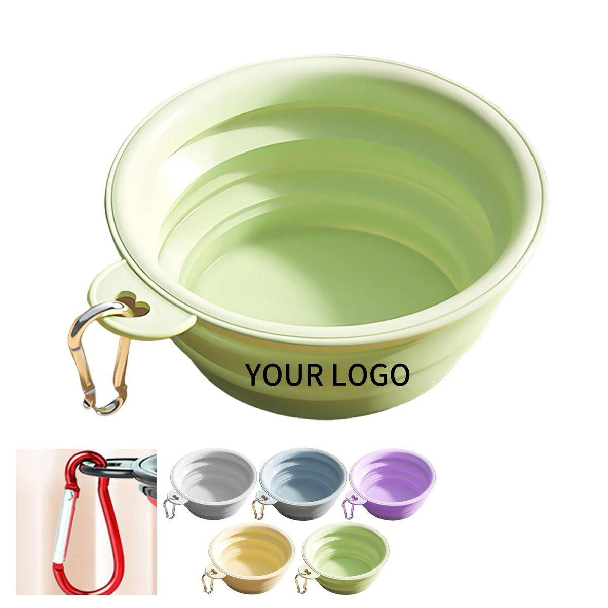 Silicone Pet Bowl with Clip for On the Go 3