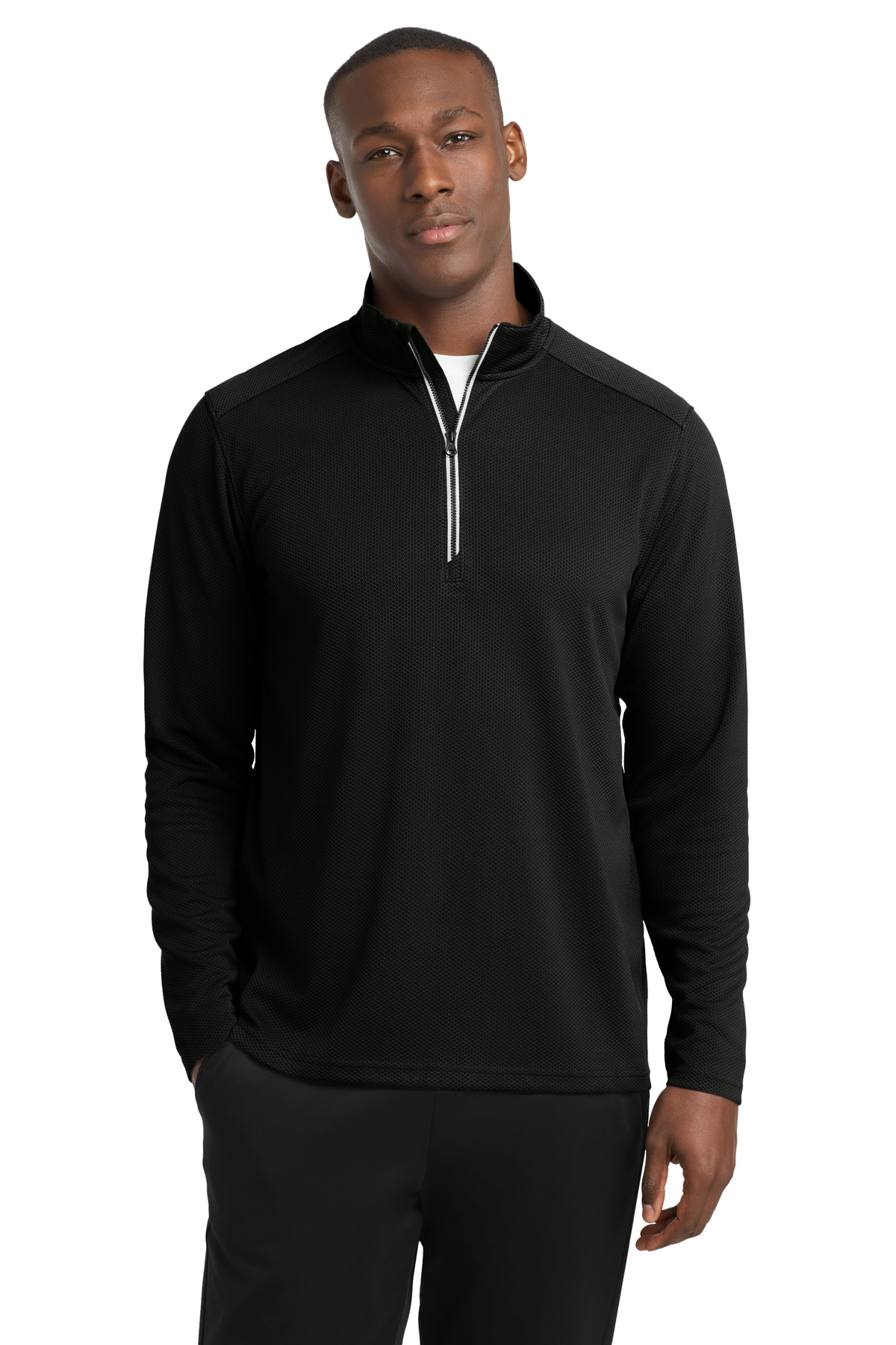 Sport-Tek Sport-Wick Textured 1/4-Zip Pullover. ST860 18