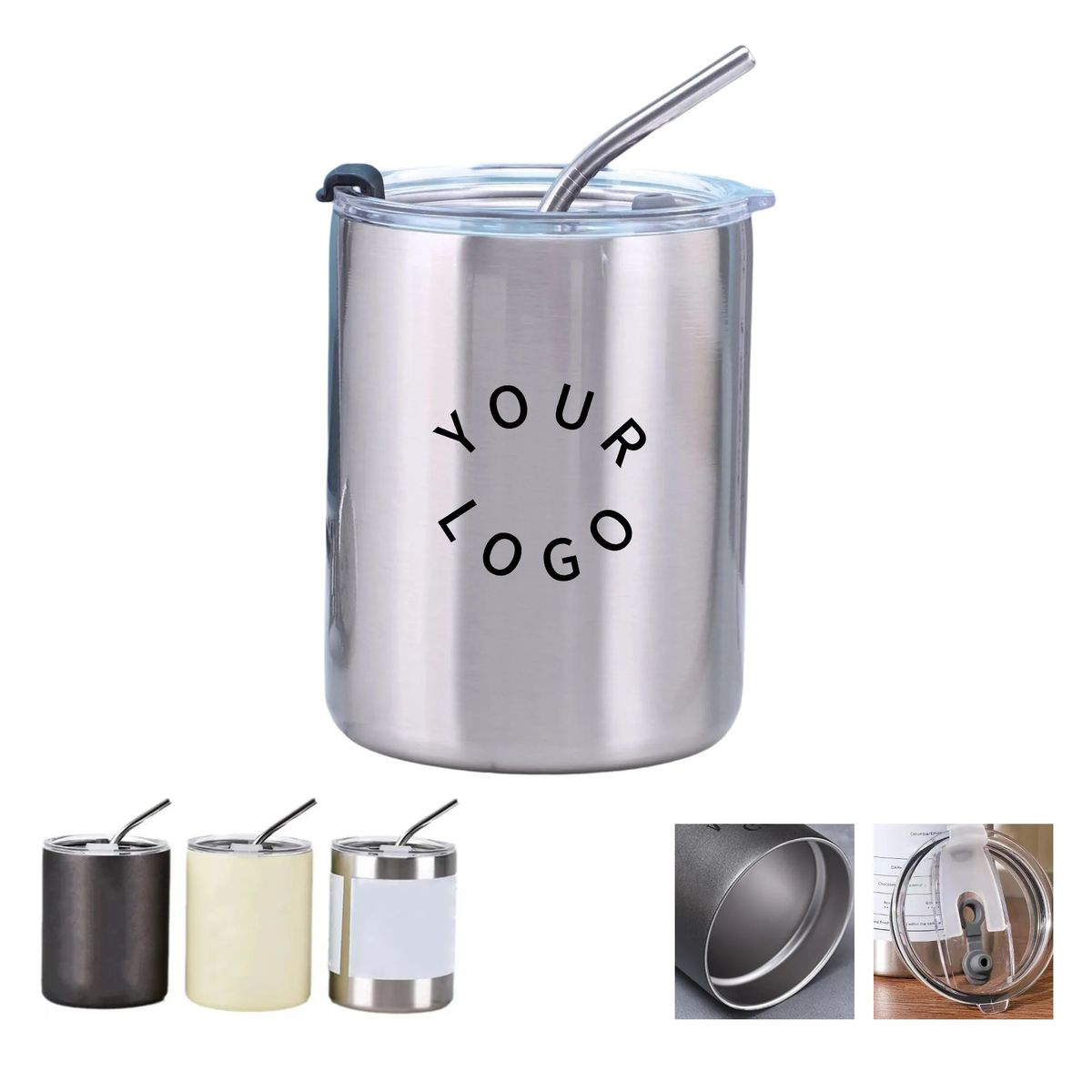 BPA Free Steel Mug with Reusable Straw 3