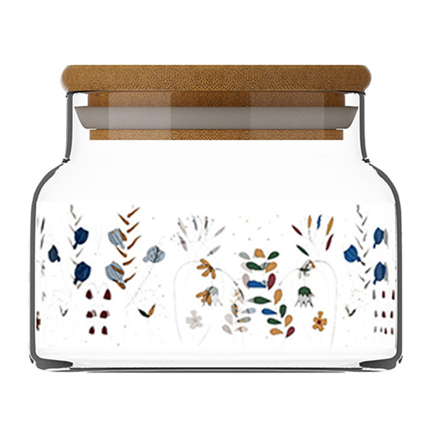 8oz Bamboo Lid Clear Glass Storage Jar 6