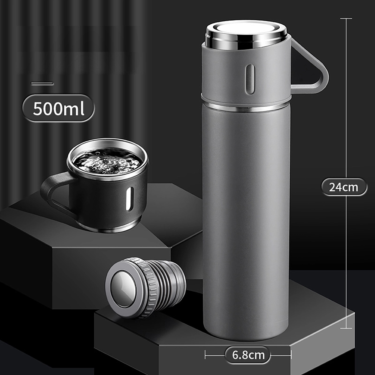 Insulated Vacuum Bottle With Cup 2