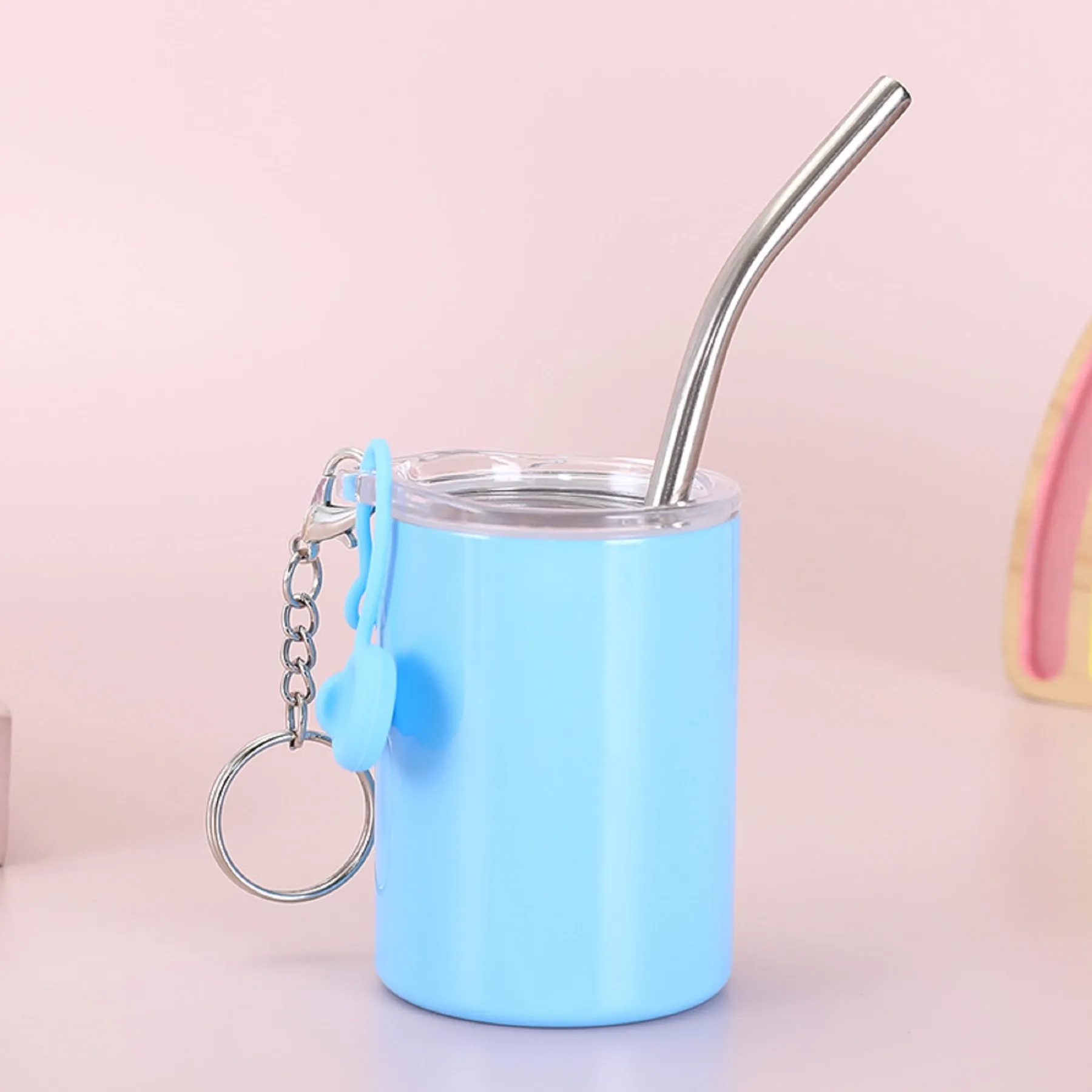 Double Wall 3 oz Metal Mini Tumbler with Straw Lid 2