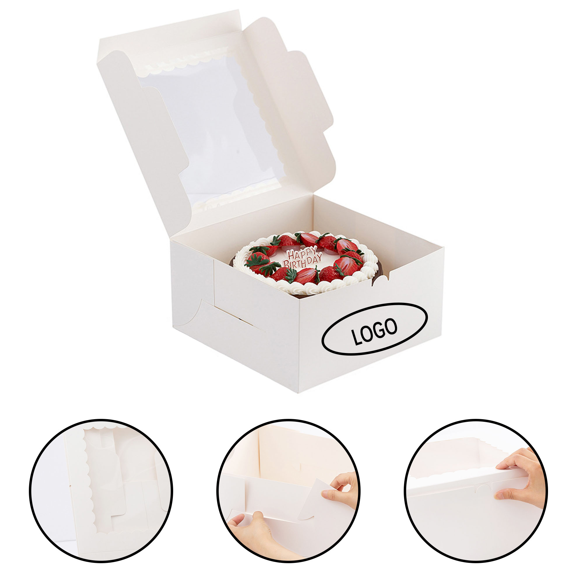 10 Inch Bakery Cake Box with Window 3