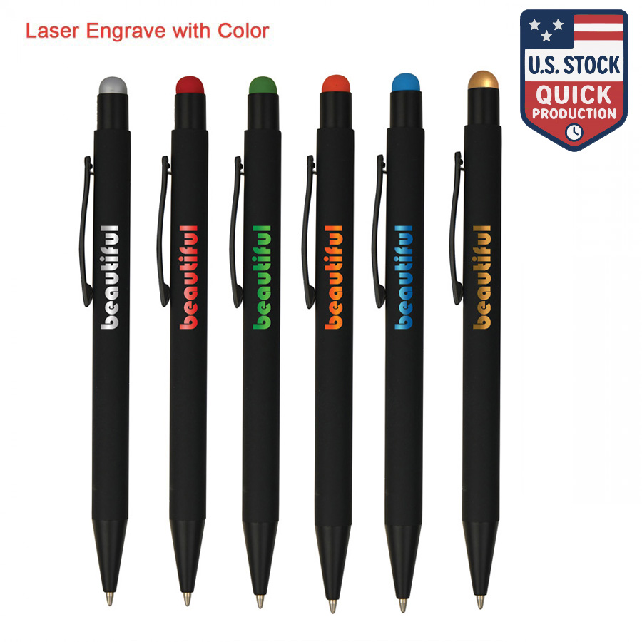 Sleek Soft Rubber Pen & Stylus with Matching Laser Engrave 7