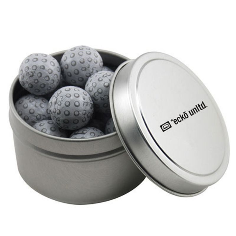 Round Tin with Chocolate Golf Balls 1