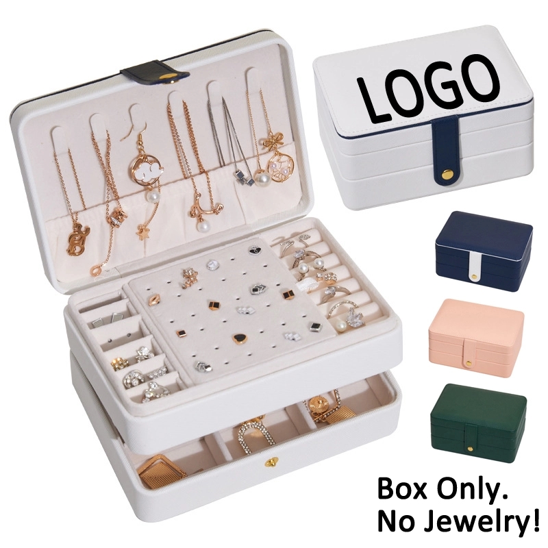 Custom PU Leather Multi-Layer Jewelry Organizer Storage Box 6