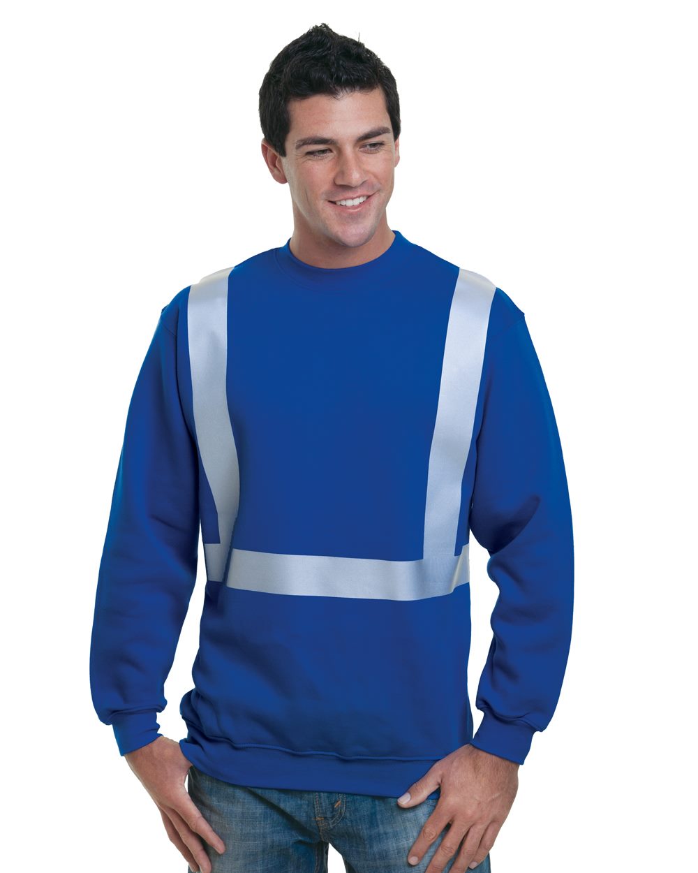 Men's USA-Made Hi-Visibility Crewneck Sweatshirt - 3792 4