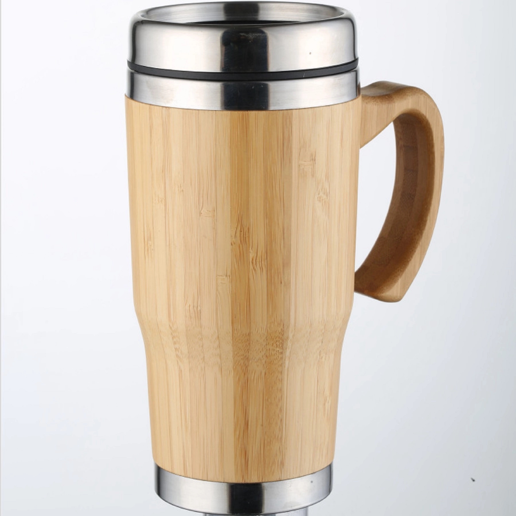 15 OZ Stainless Steel Bamboo Tumbler with Handle 3