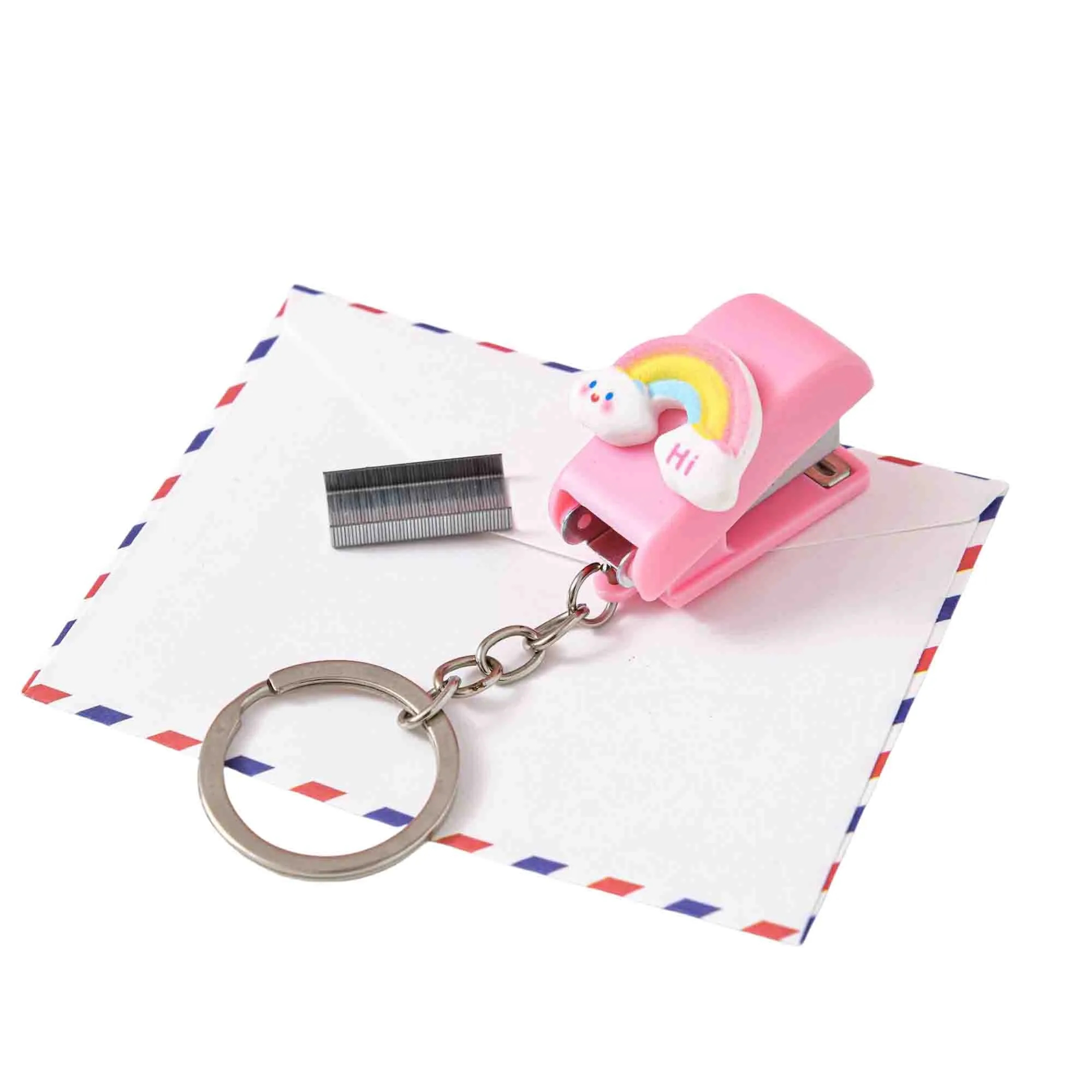 Portable Cartoon Mini Stapler With Keychain 6