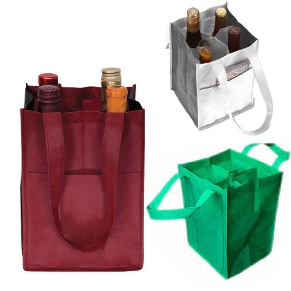 Non-Woven 4 Bottle Wine Tote 5