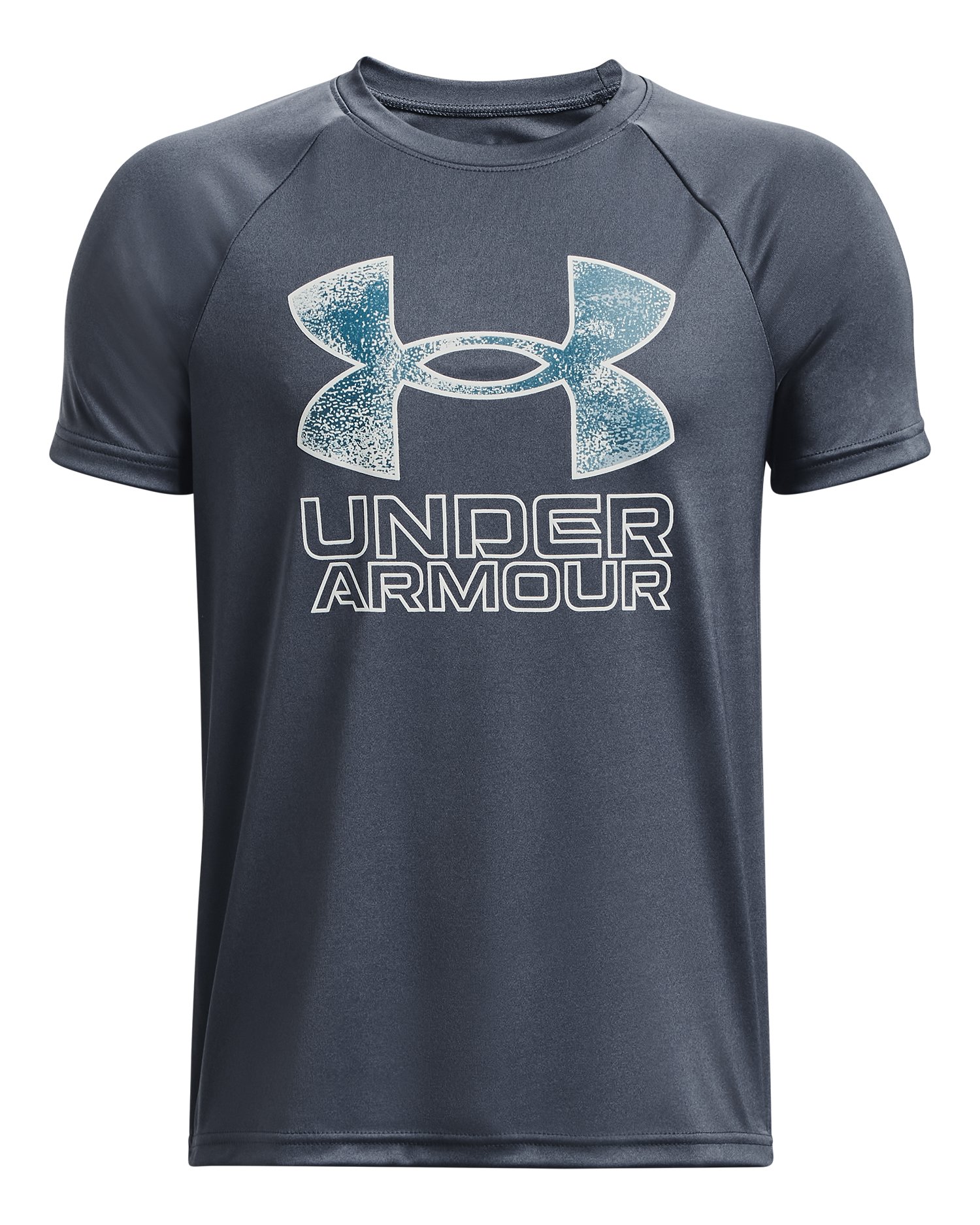 UA Tech Hybrid Print Fill Boys' Short Sleeve 10