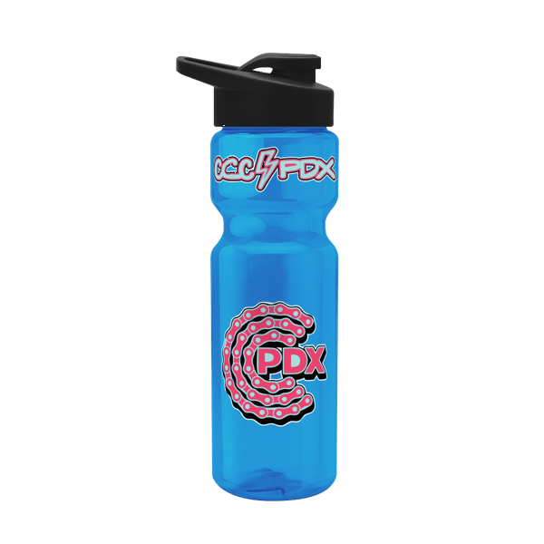 Blazer 28oz Transparent Bike Bottle w/Drink-thru Lid 303