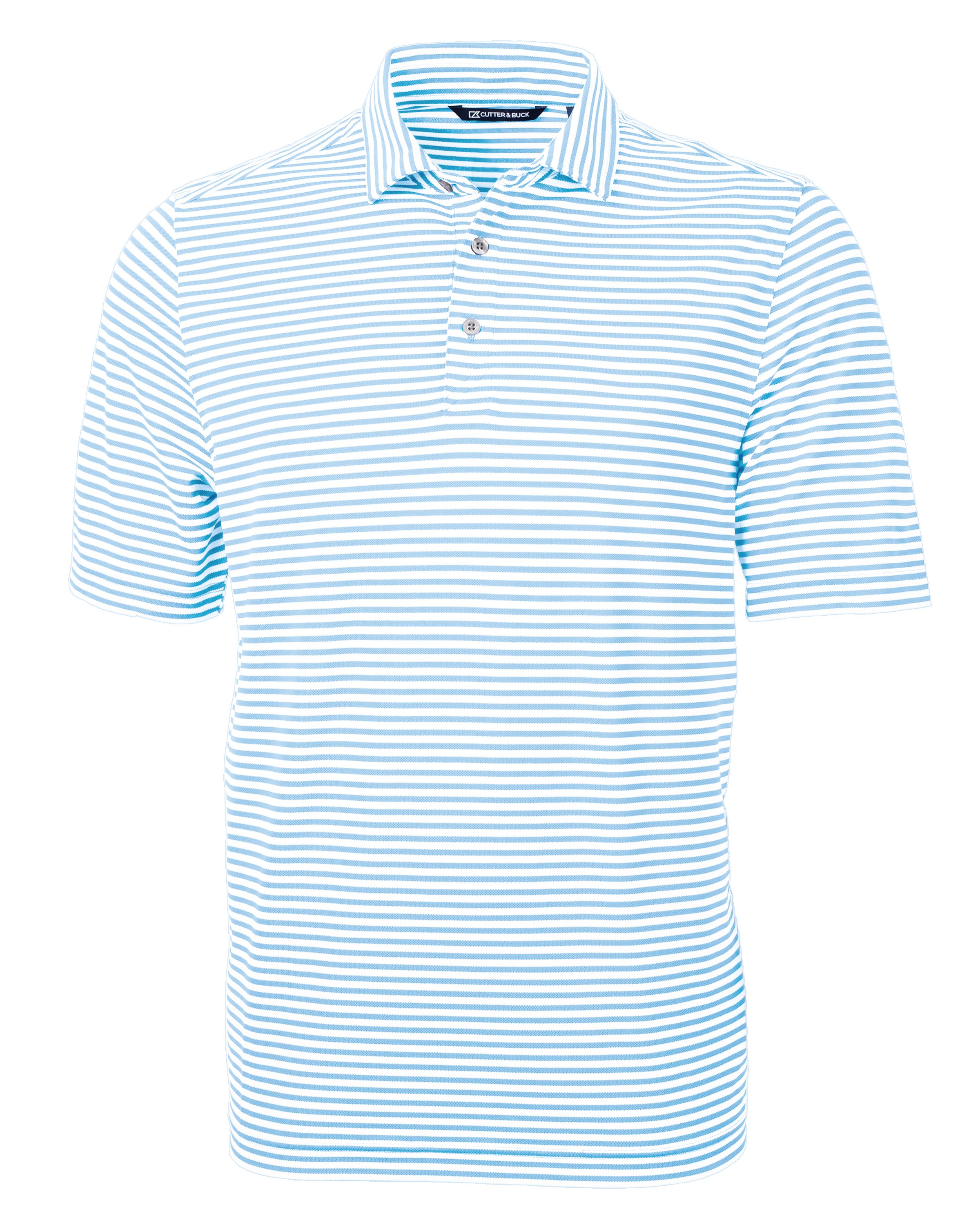 Virtue Eco Pique Stripe Recycled Mens Polo