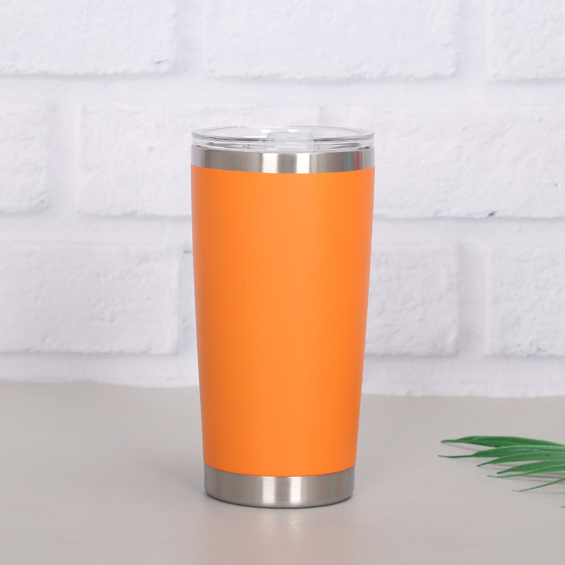 2023 New Design 20oz Double Wall 304 Stainless Steel Insulated Tumbler With Folding Straw And Brush 3