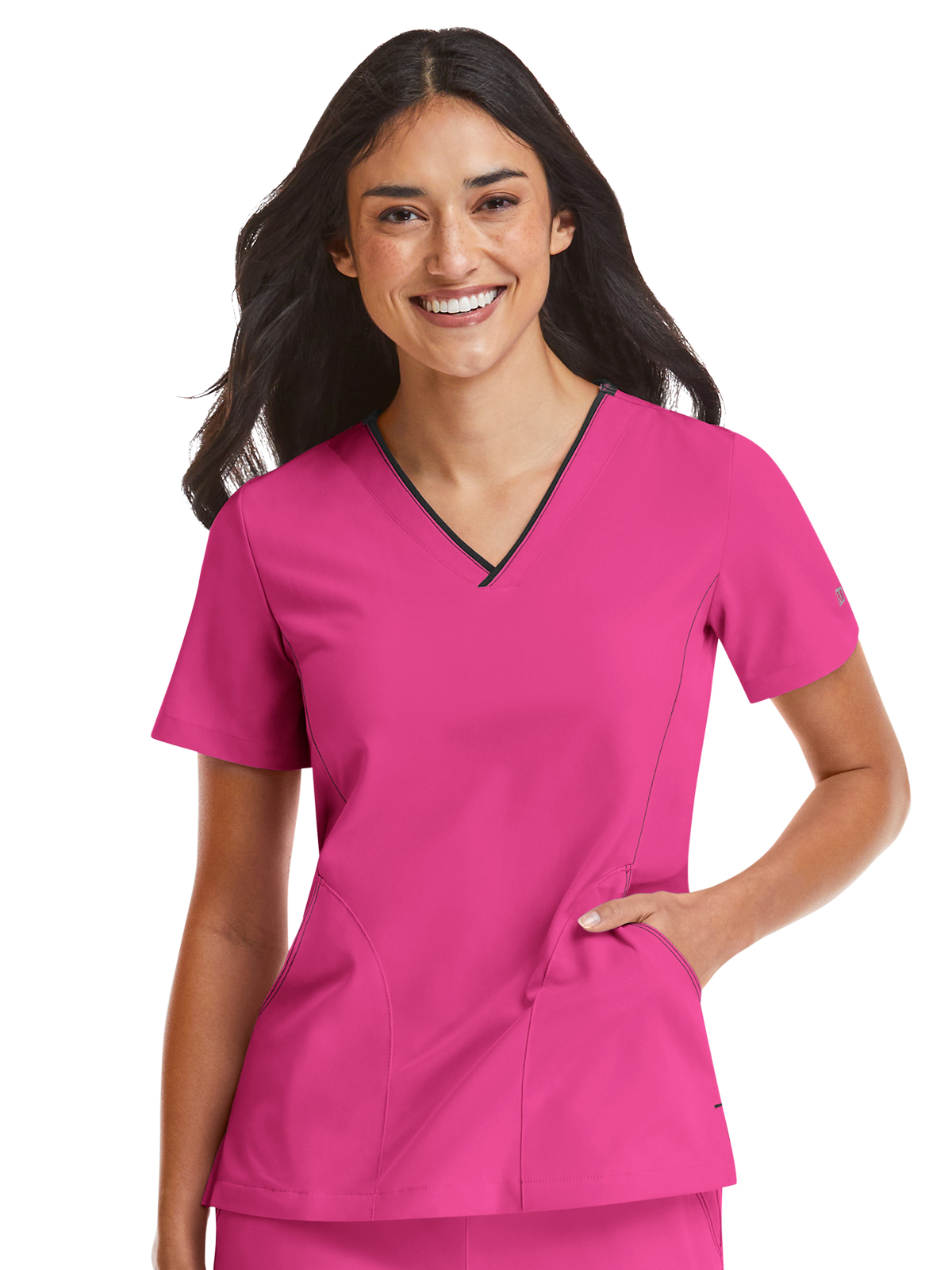 Maevn - Matrix Impulse - Women's Three-Pocket Contrast Stitching V-Neck Top 6