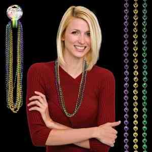 Round Bead Mardi Gras Necklace